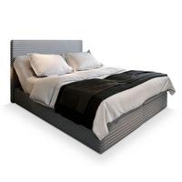 BOXBETT MILARA 180x200 cm mit Matratze und Topper - Hellgrau - Hellgrau, Holz (180/200cm) - MASSENO