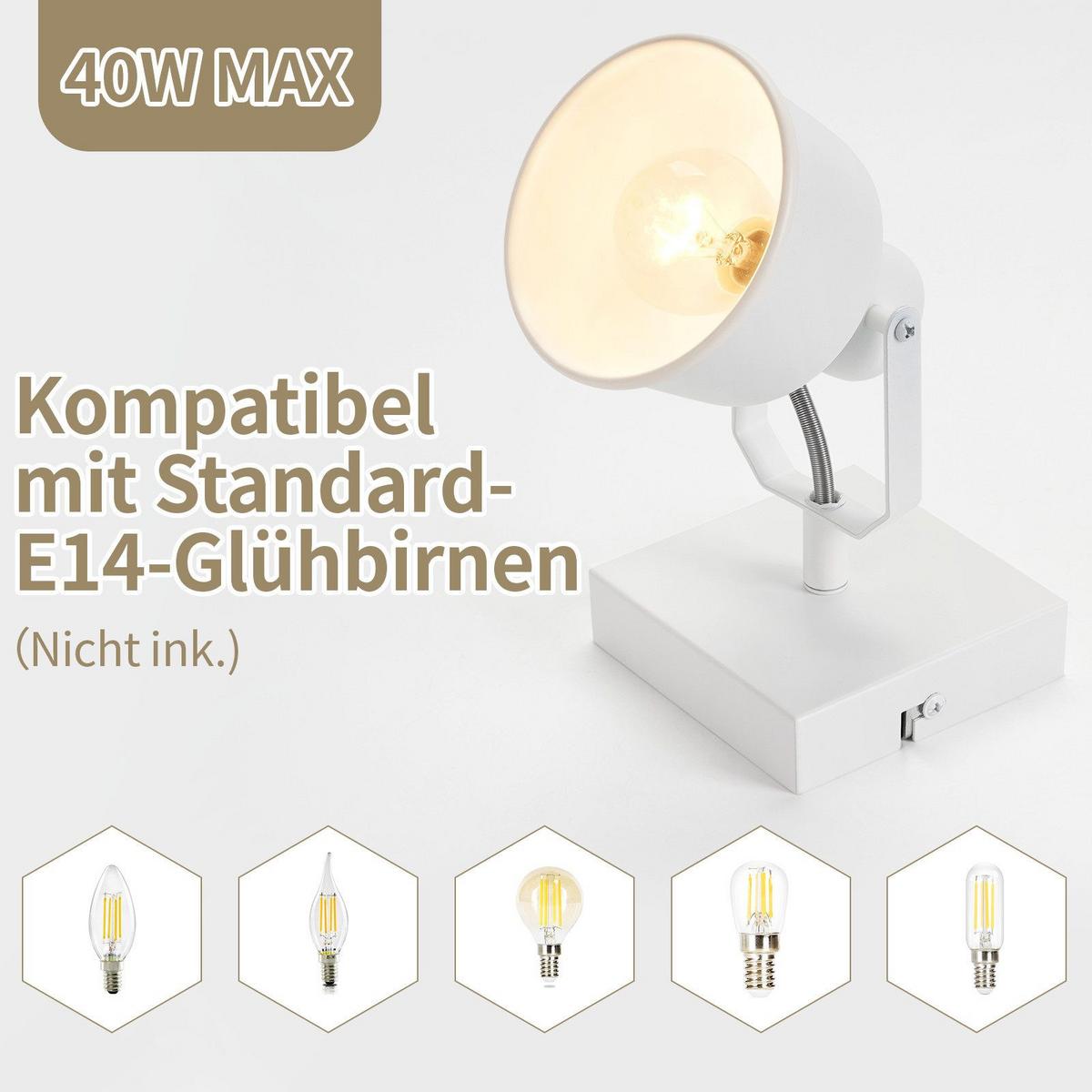 DECKENSTRAHLER Dennis 4-flammig 64/19/14cm - Weiß, Metall (14/14/17cm) - Nettlife