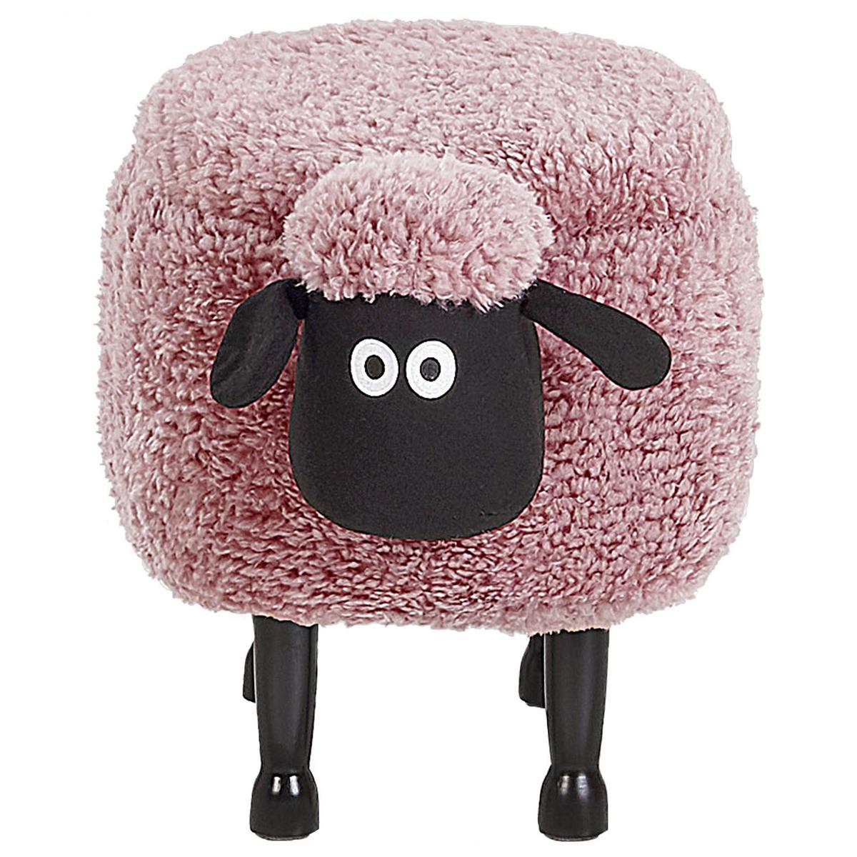 TIERHOCKER Rosa Sheep 35/55/40 cm - Pink, Kunststoff/Textil (55/40/35cm) - Beliani