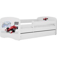 KINDERBETT Emily mit Schublade und Matratze, Weiß 80x180 cm - Kirschrot, Holzwerkstoff (180/80cm) - WFL GROUP