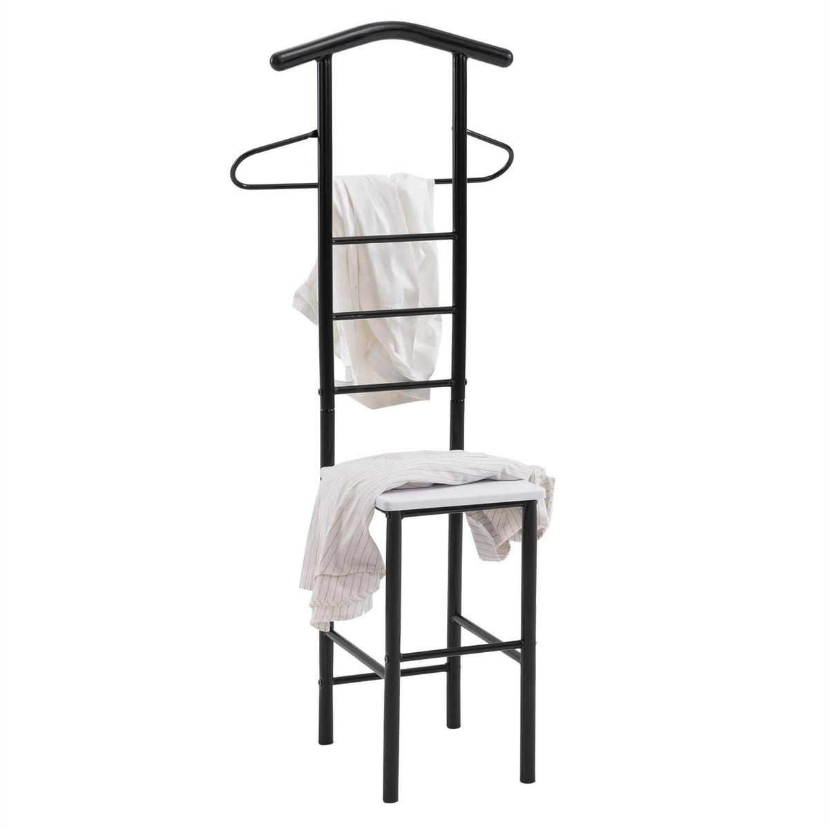 HERRENDIENER JIVO schwarz/weiß - Schwarz/Weiß, Metall (53/121/47cm) - CARO-Möbel