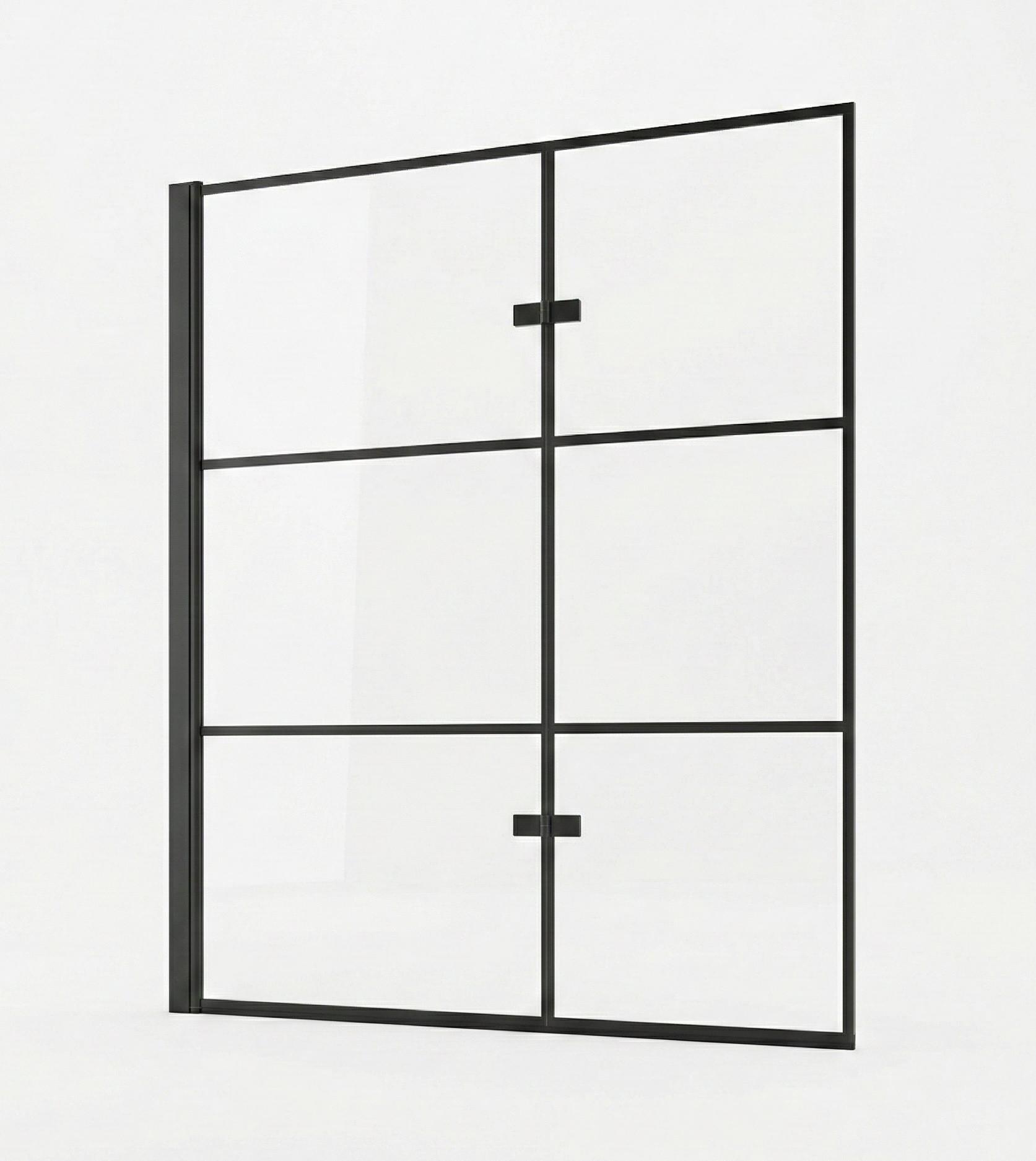 BADEWANNE Berkan 2 Teile cm Schwarz - 110 x 140 cm - Schwarz, Glas (110/140cm) - Badplaats