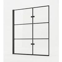 BADEWANNE Berkan 2 Teile cm Schwarz - 100 x 140 cm - Schwarz, Glas (100/140cm) - Badplaats
