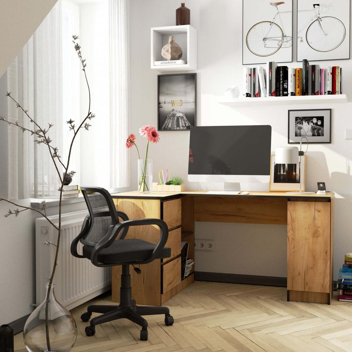SCHREIBTISCH Eiche Craft 77/155/85 - Eiche San Remo, Holzwerkstoff (80/50/77cm) - RAUMHIRSCH FURNITURE