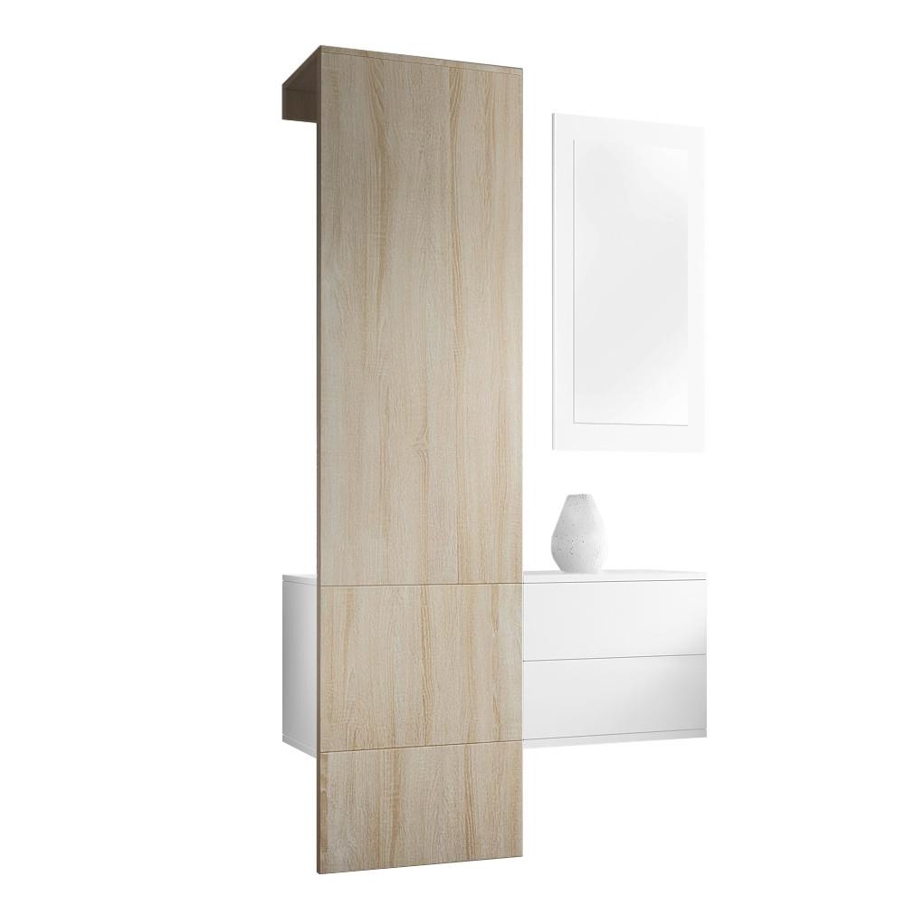 GARDEROBE Carlton Paneel in Eiche sägerau - Eiche San Remo, Holzwerkstoff (105/193/35cm) - Vladon