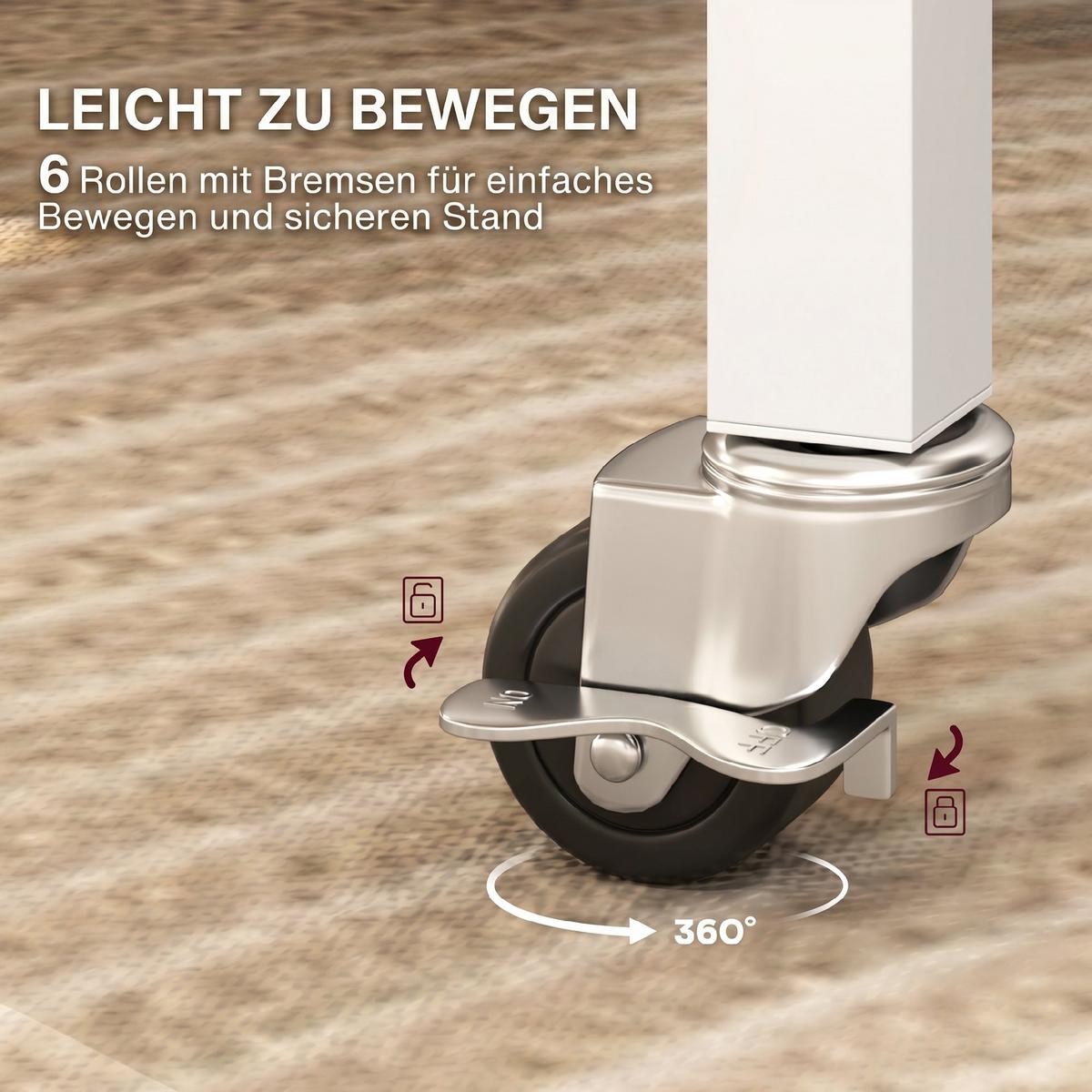 KLAPPTISCH Spanplatte Stahl Eiche-weiß - Eichefarben/Weiß, Holzwerkstoff/Metall (120/80/73cm) - HOMCOM