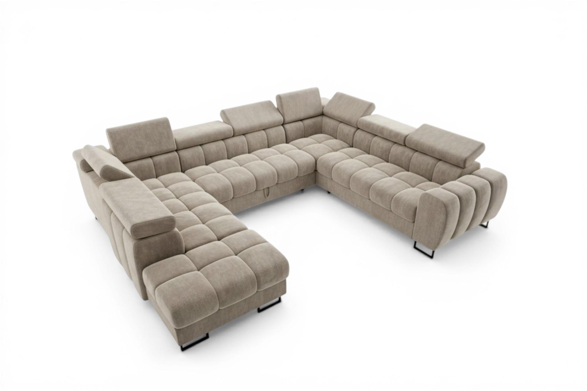 WOHNLANDSCHAFT Bastien Xl - Beige, Holzwerkstoff/Textil (265/95/350cm) - Fun Möbel