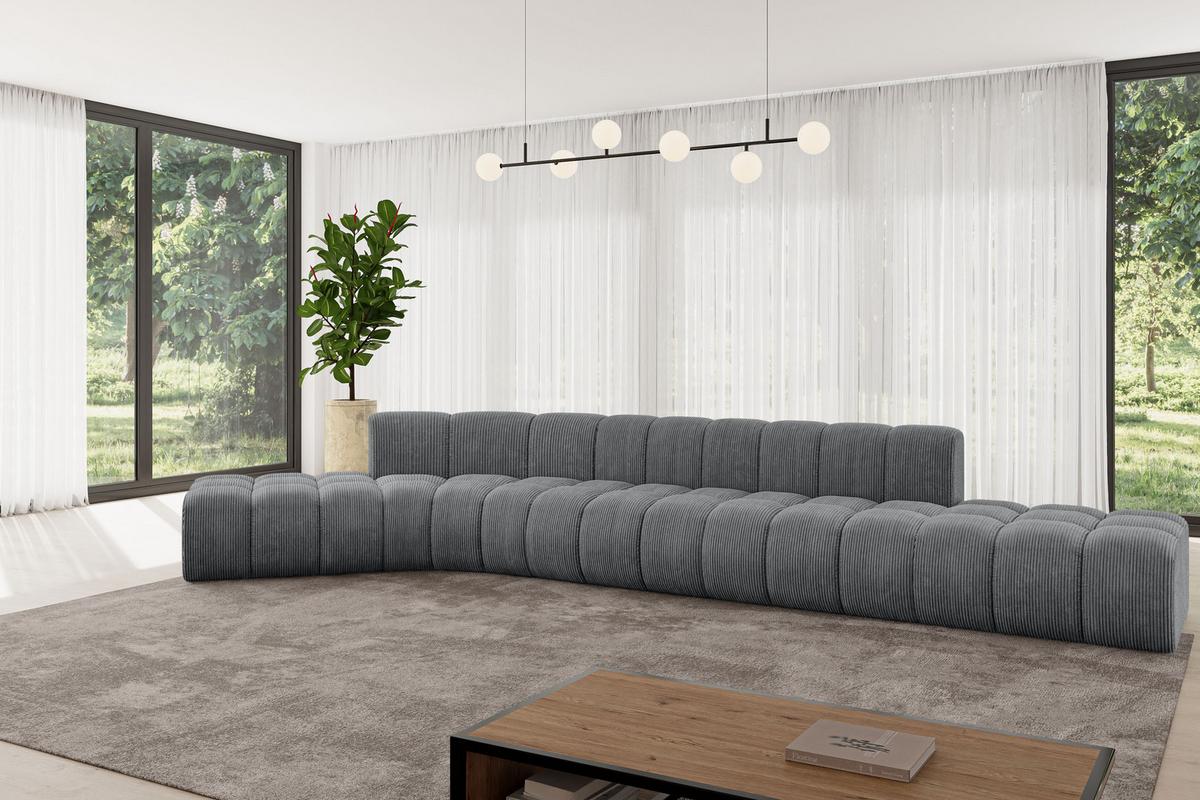 ECKSOFA modulares Sofa Solven-L2 - 471x174x70 cm Dunkelgrau - Dunkelgrau, Holzwerkstoff/Textil (471/174cm) - ALTDECOR