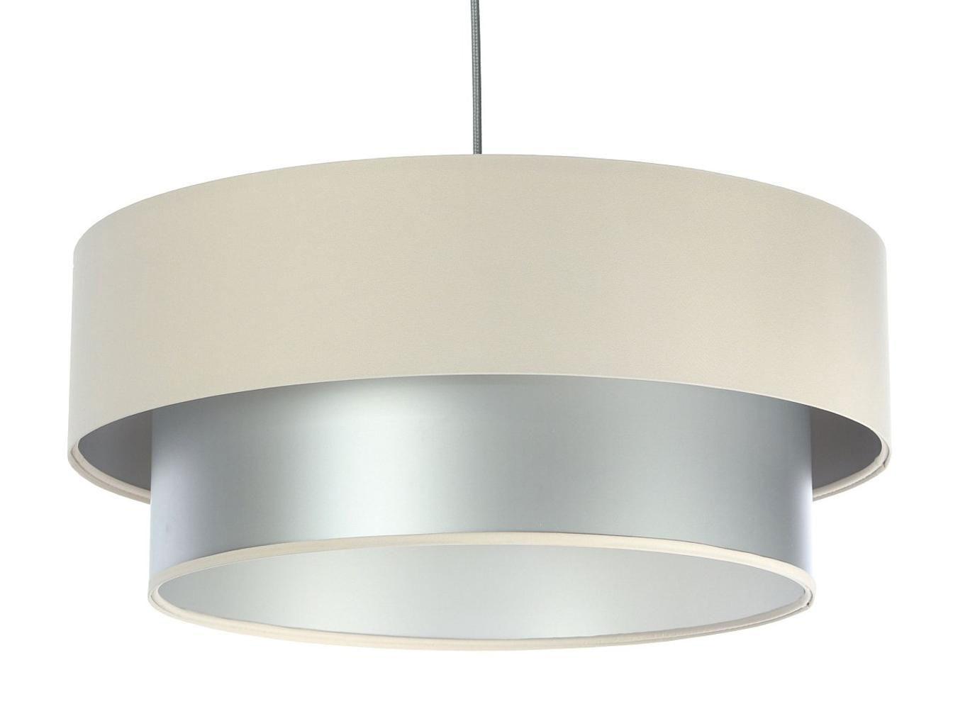 HÄNGELEUCHTE Silber 40/20 cm - Beige/Silberfarben, Kunststoff (40/1/20cm) - ONZENO