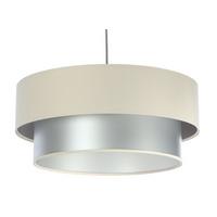 HÄNGELEUCHTE Silber 40/20 cm - Beige/Silberfarben, Kunststoff (40/1/20cm) - ONZENO