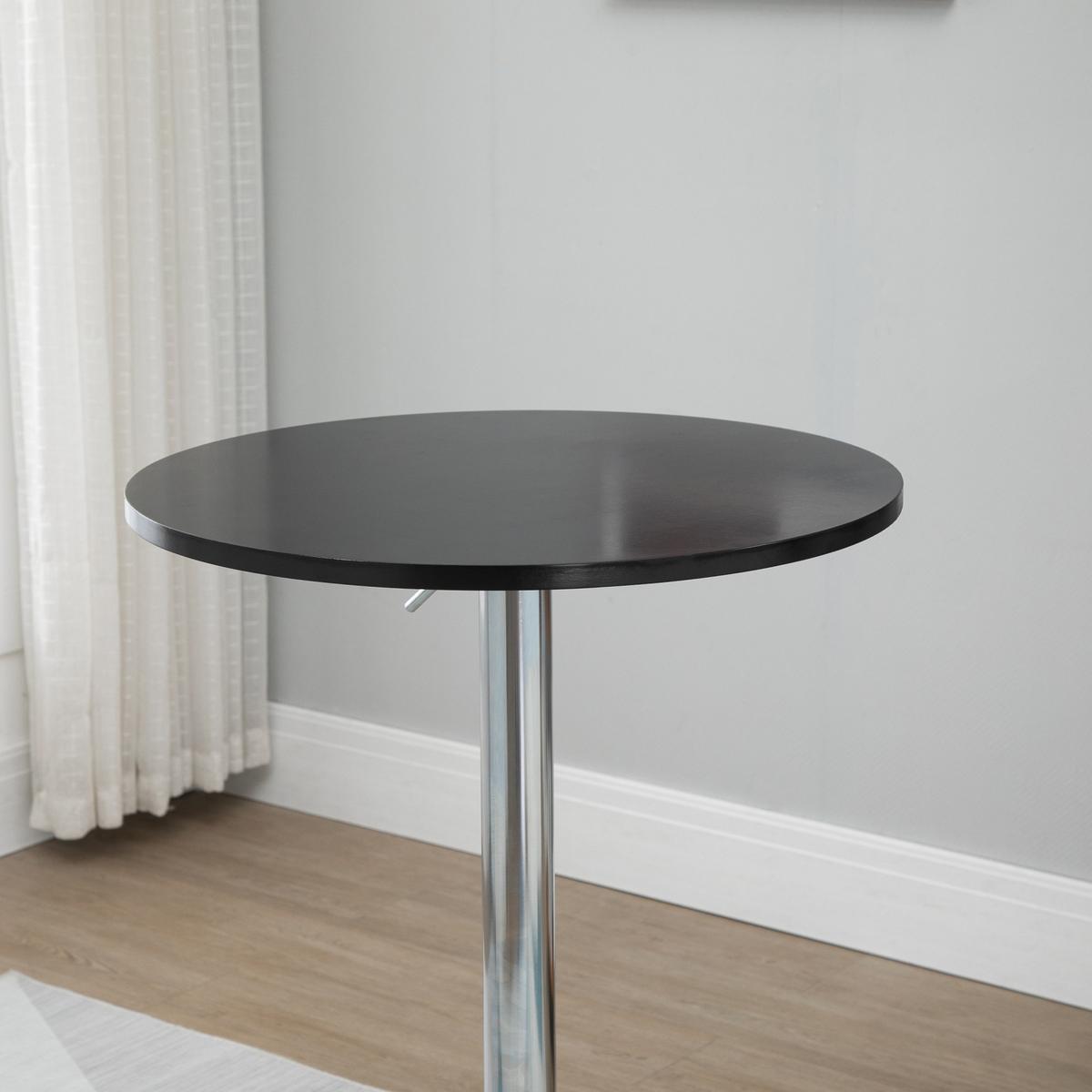 BARTISCH, MDF, Steel, Schwarz - Schwarz, Kunststoff (61/61/70cm) - HOMCOM