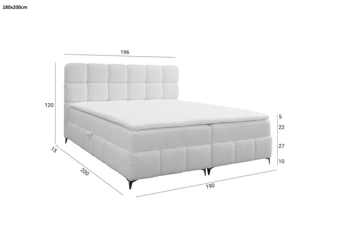 BOXBETT Sophie In Rolf - Anthrazit, Holzwerkstoff/Textil (180/200cm) - Fun Möbel