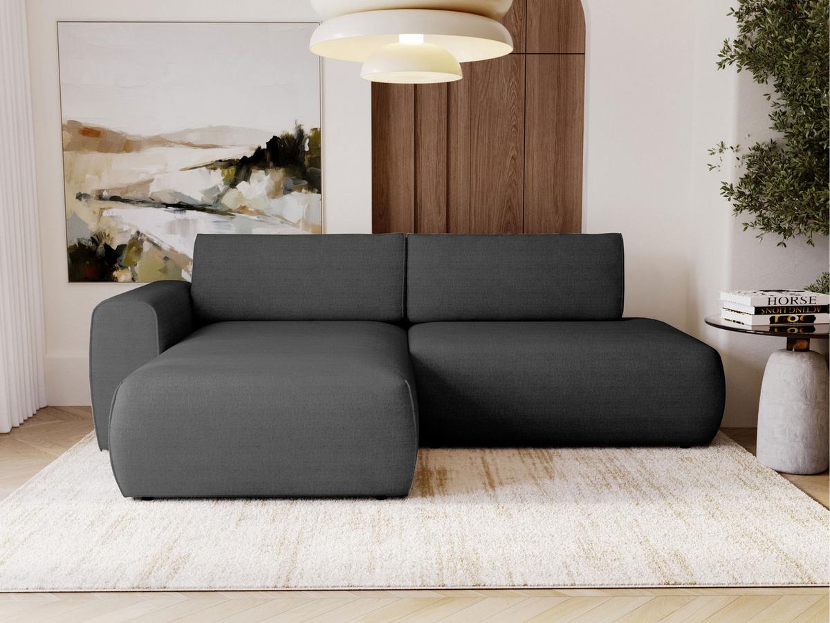 ECKSOFA Mila - Dunkelgrau/Schwarz, Holzwerkstoff/Kunststoff (256/164cm) - MIRJAN24