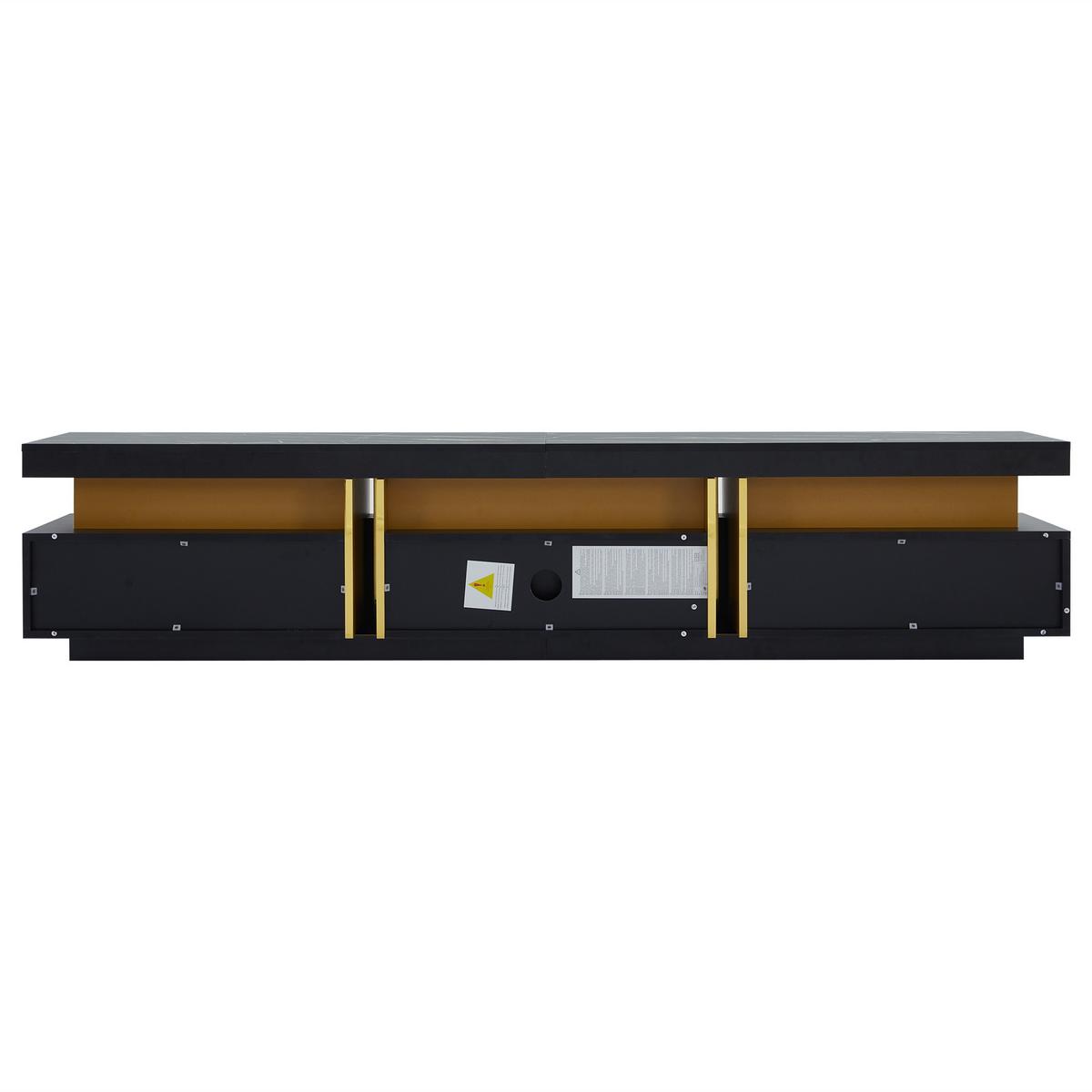 TV-MÖBEL Schwarz 200/40/42 cm - Weiß, Holzwerkstoff (40/42/200cm) - Urban Meuble