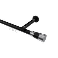 GARDINENSTANGE INNENLAUF Siteno Tanara 100 cm, 1-läufig, 20 mm Ø Schwarz - Chromfarben/Schwarz, Metall (100cm) - INTERDECO