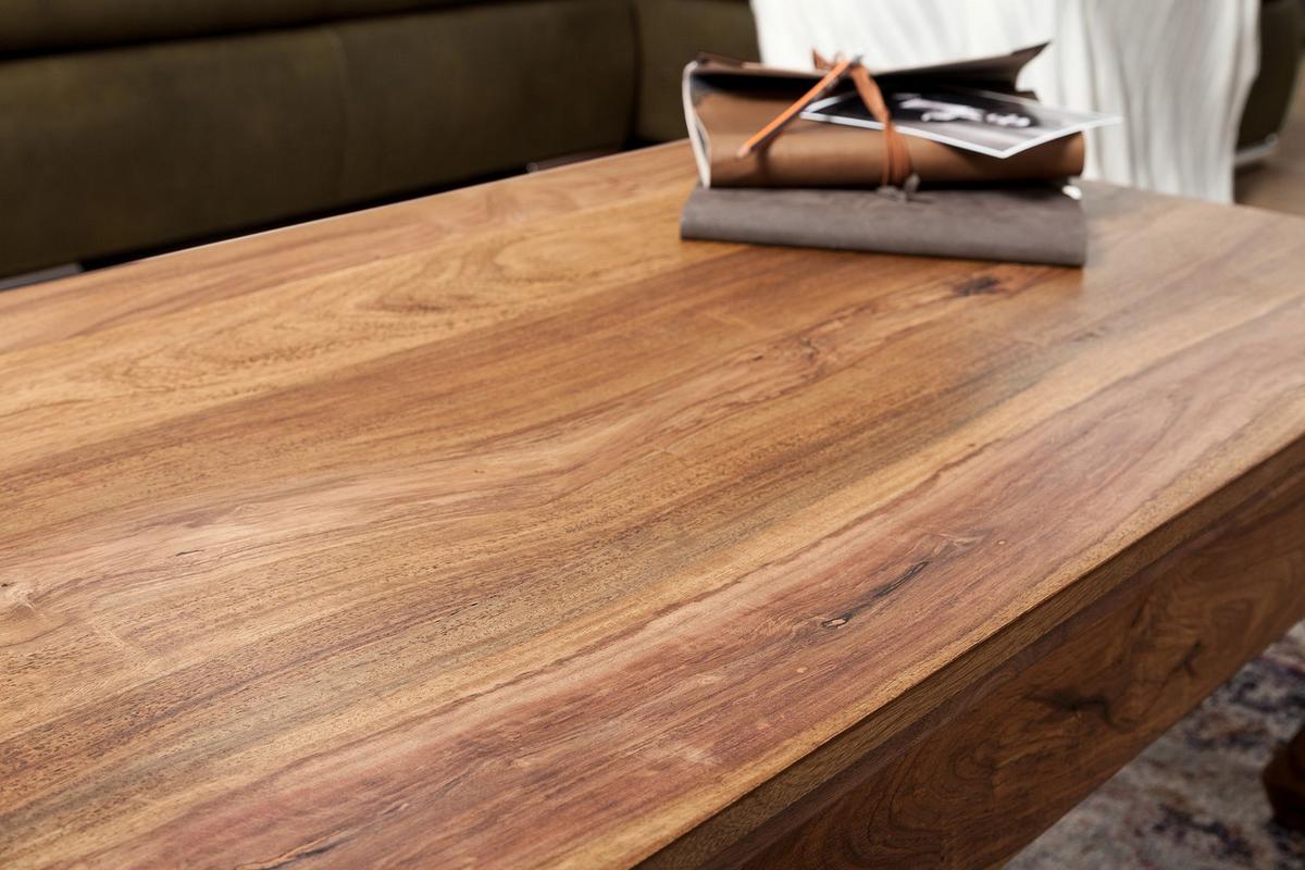 COUCHTISCH KANADA in Opium-Form aus Massivholz Akazie handgefertigt, Braun 110x60x40 cm - Braun, Holz (60/110/40cm) - KADIMA DESIGN