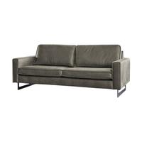 SOFA VILNIUS Anthrazit Lederfaserstoff - Anthrazit/Schwarz, Leder/Metall (206/85/99cm) - KAWOLA