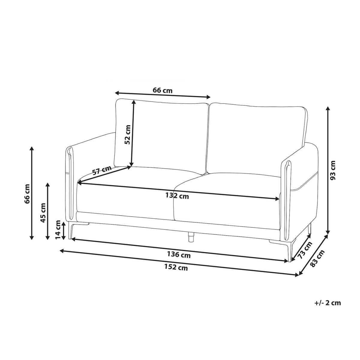 2-SITZER-SOFA Stoff Hellbeige Cilens - Beige/Silberfarben, Textil (152/93/83cm) - Beliani