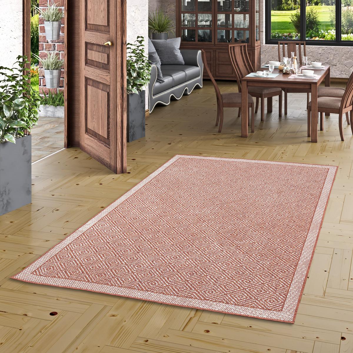 IN & OUTDOOR TEPPICH HAMPTON MELIERT - Terracotta, Textil (140/200cm) - Pergamon