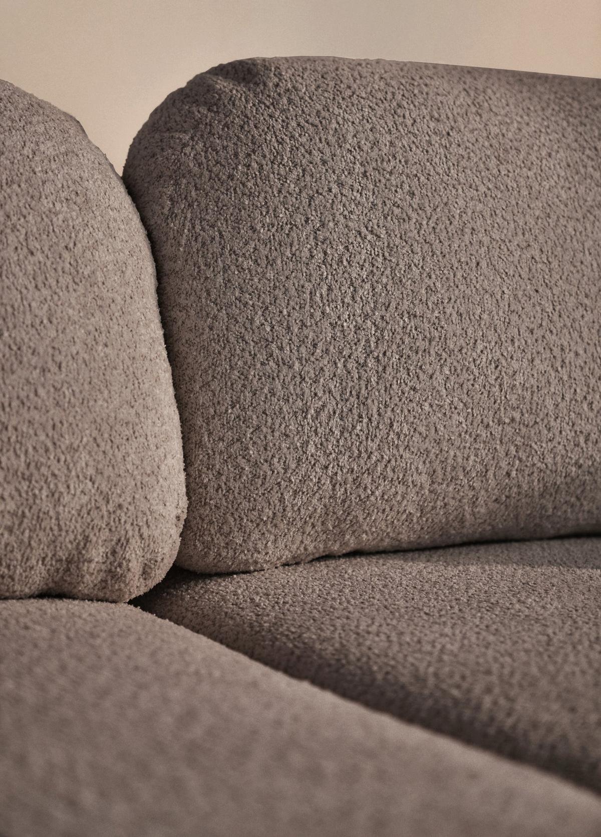 ECKSOFA Tvoya Graubraun Bouclé - Graubraun/Schwarz, Kunststoff/Textil (267/175cm) - Selsey