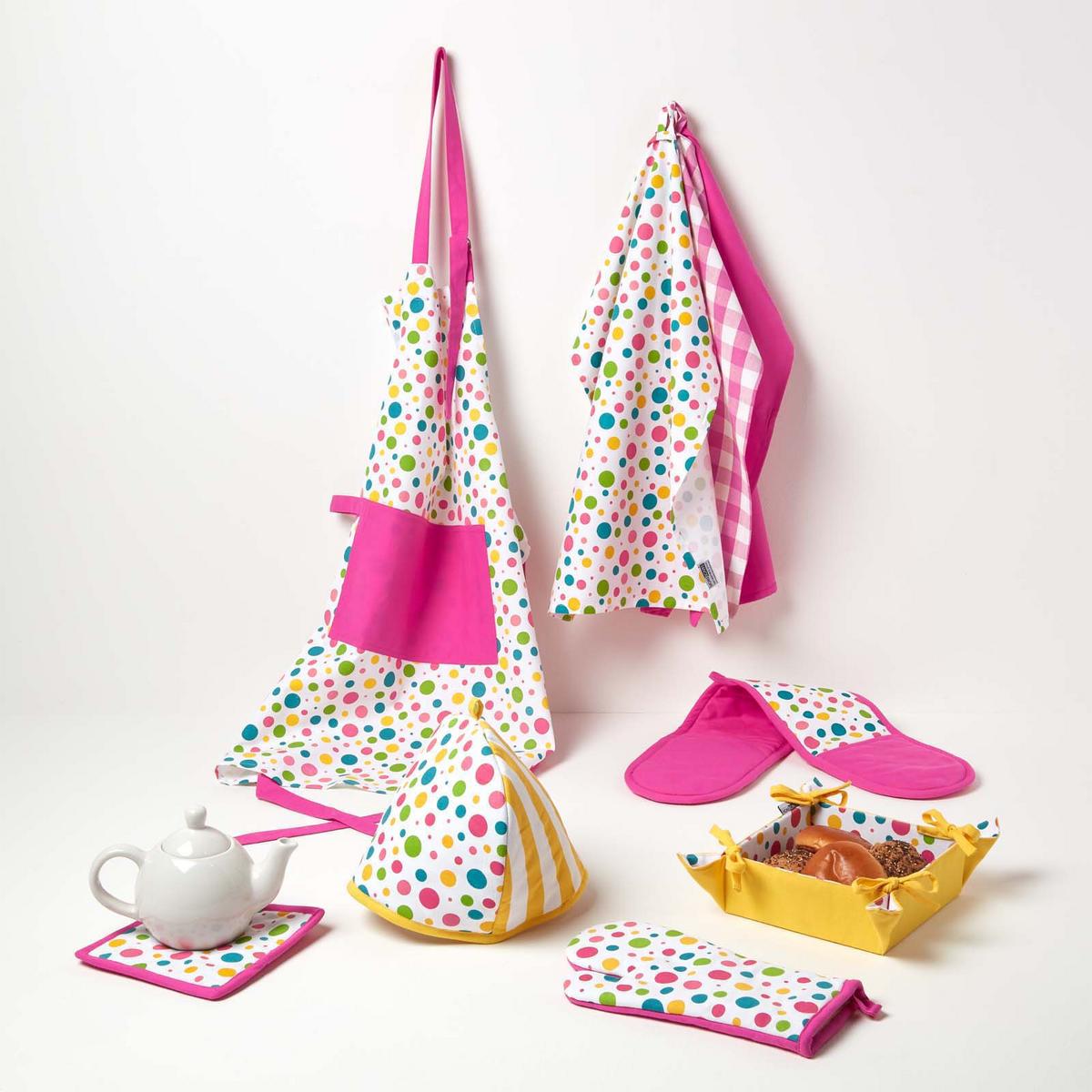 BROTKORB Bunte Punkte – faltbar mit Wende-Design - Multicolor, Textil (22/7/22cm) - Homescapes