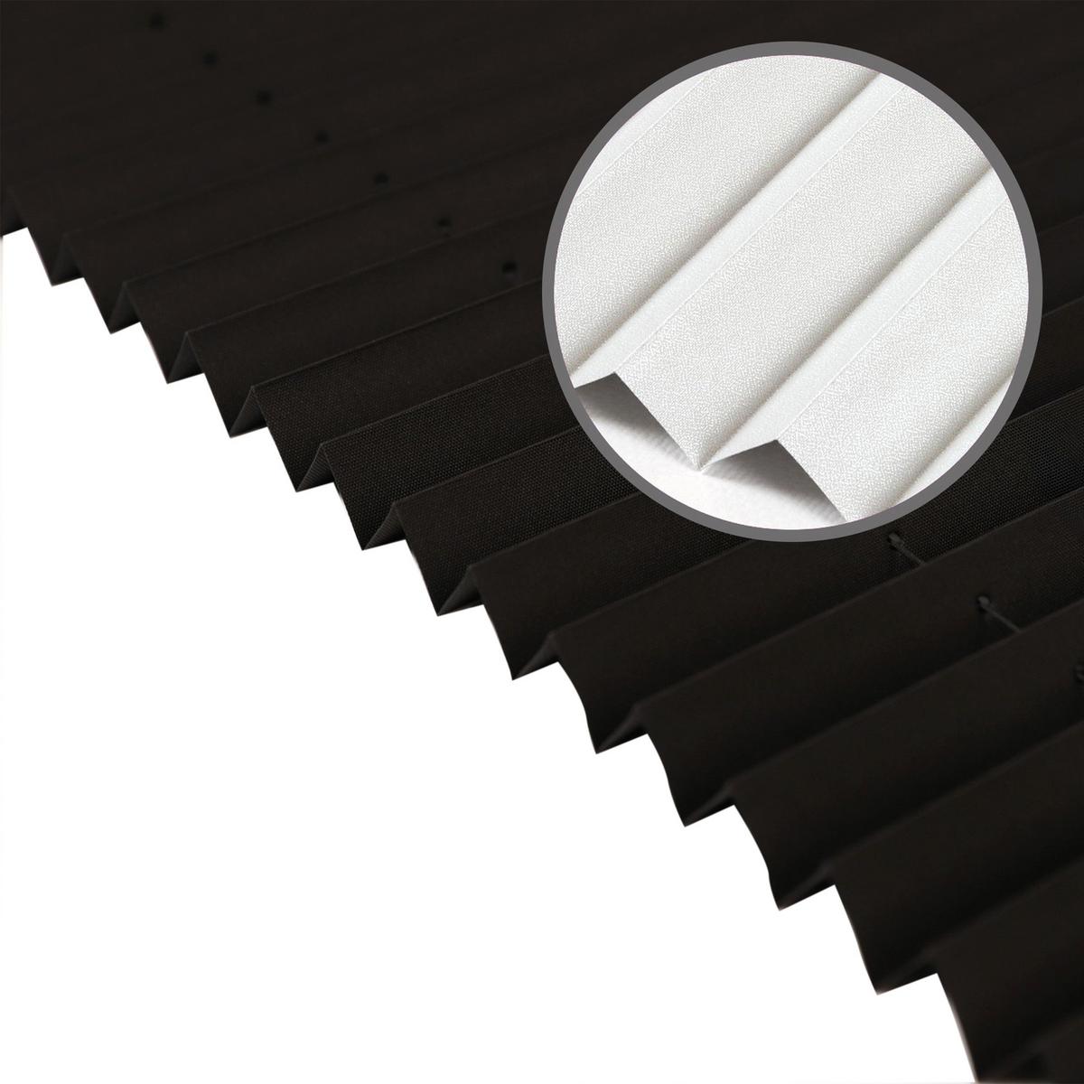 PLISSEE Thermo Basic 75 x 150cm Klemmfix ohne Bohren - Schwarz, Textil (75/150/150cm) - Deco-Raum