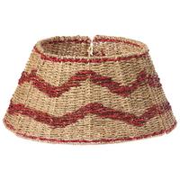 WEIHNACHTSBAUMKRAGEN 24 cm Naturfarben Hiver - Rot/Naturfarben, Naturmaterialien (24cm) - Beliani