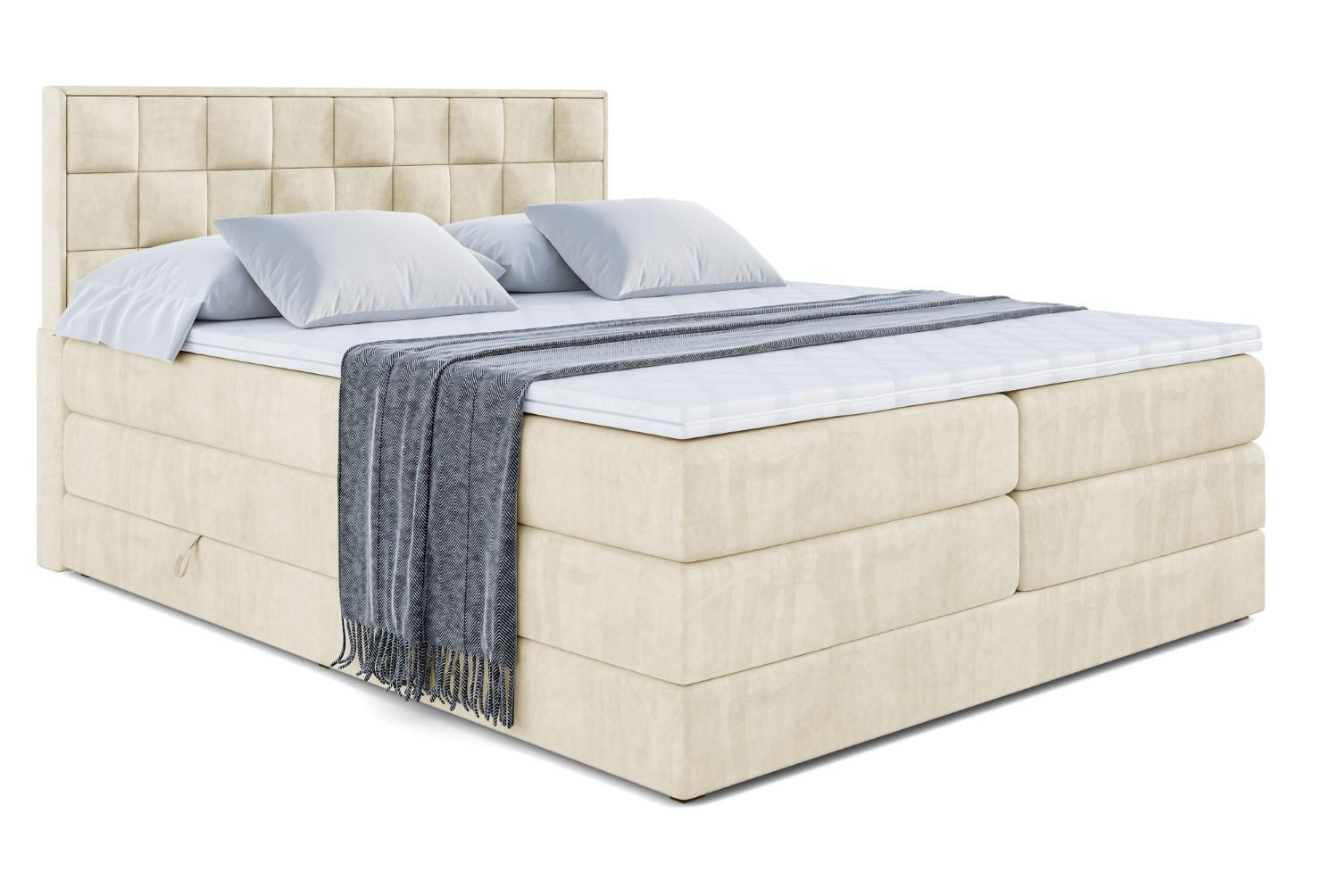 BOXSPRINGBETT ZAFIRA-BZ KING - 180 x 200 - H3/H4 - Beige - Beige, Holzwerkstoff (180/200cm) - ALTDECOR