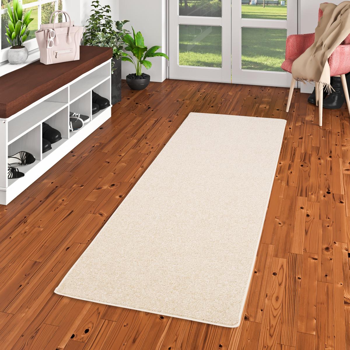 HOCHFLOR VELOURS TEPPICH LÄUFER MONA - Creme, Textil (80/200cm) - Snapstyle