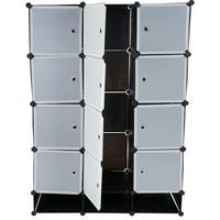 REGALSYSTEM 8 BOXEN Schwarz, Reinweiß - Schwarz/Weiß, Kunststoff (37/37/47cm) - MCW