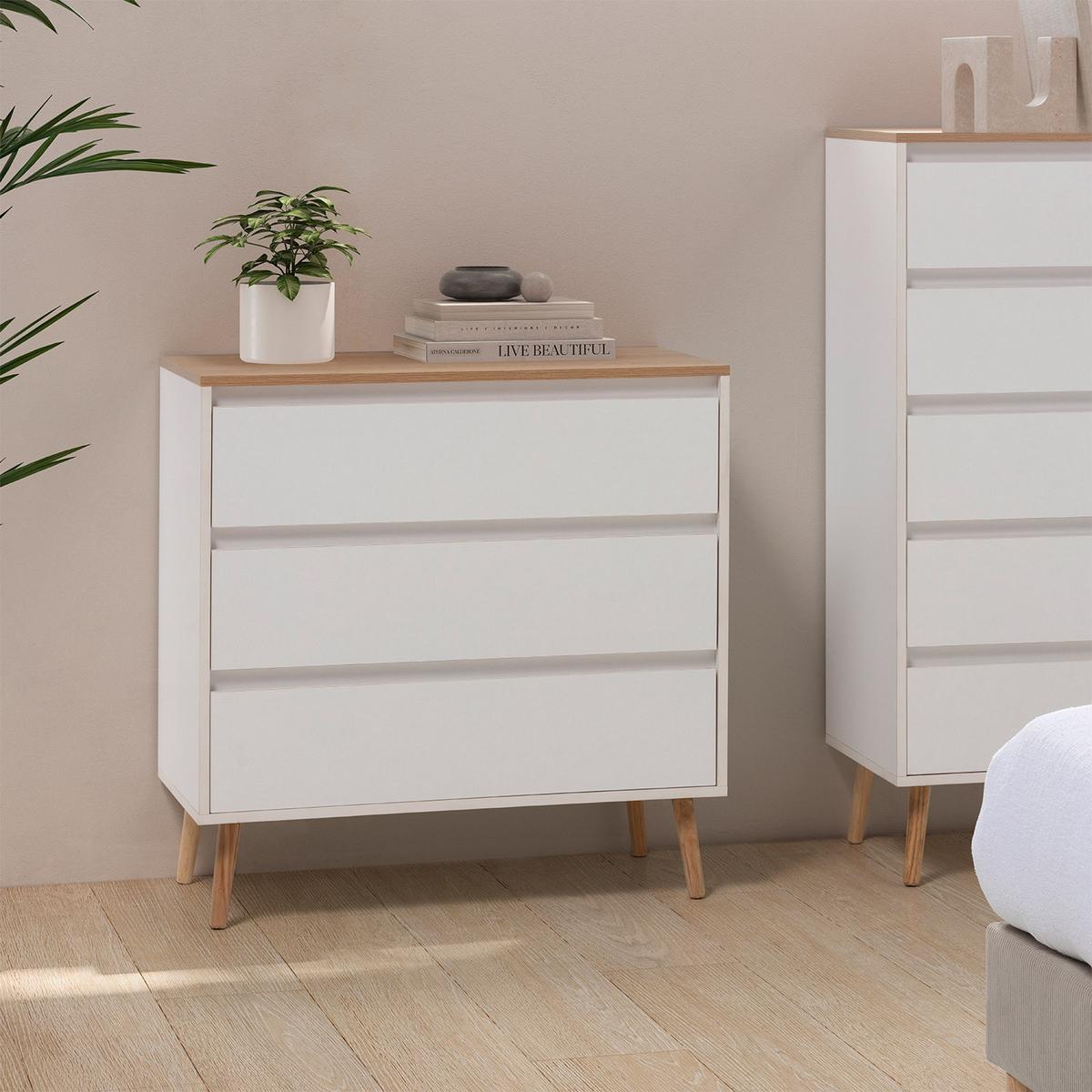 KOMMODE 80/80/40 Desi Weiß - Weiß, Holzwerkstoff (80/80/40cm) - VS Venta-stock