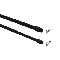 SCHEIBENSTANGEN / VITRAGESTANGEN Geno 100-180 cm, oval, Schwarz, Packung 2 Stück - Schwarz, Kunststoff/Metall (1/1.5/180cm) - INTERDECO
