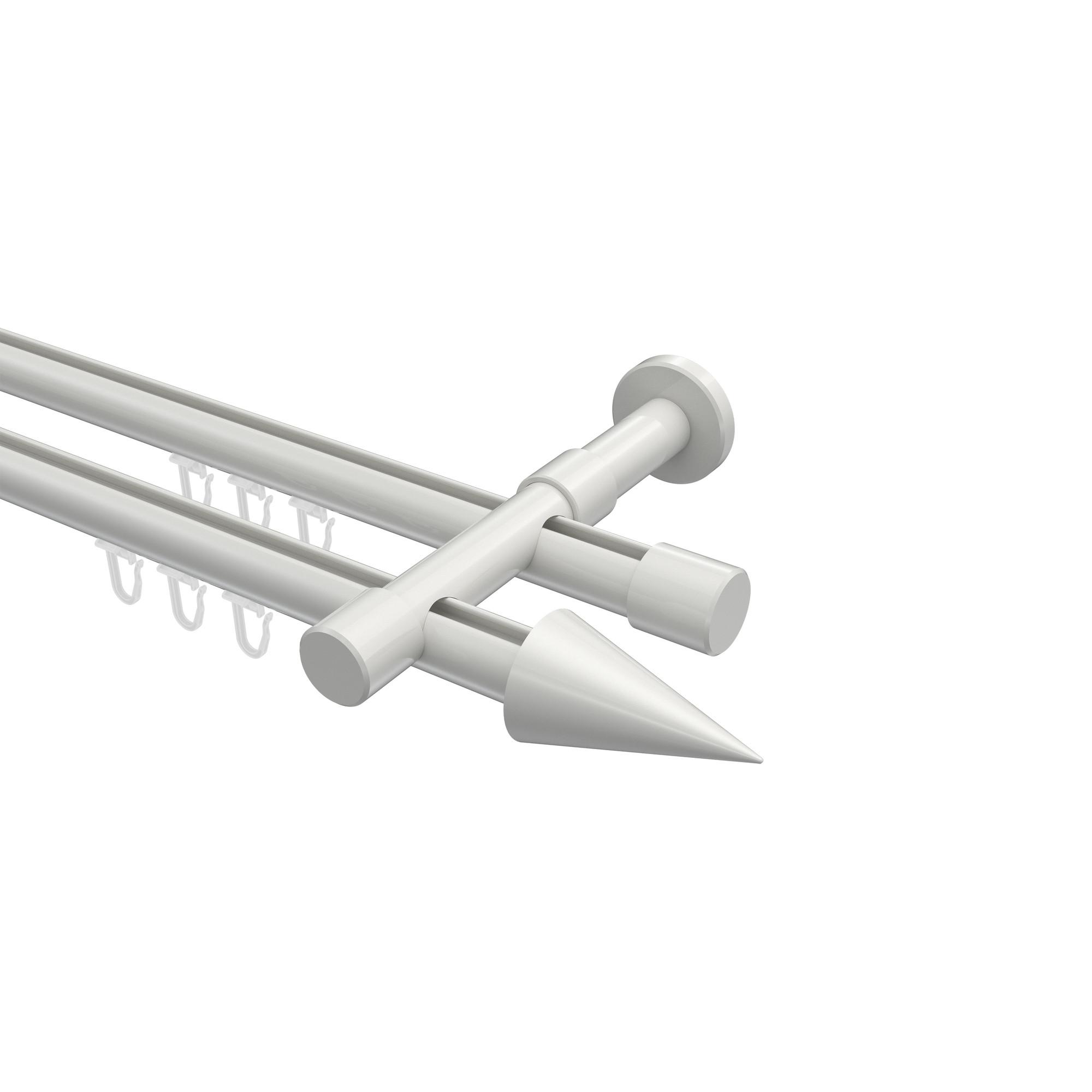 GARDINENSTANGE INNENLAUF Prestige Savio 100 cm, 2-läufig, 20 mm Ø Weiß - Weiß, Metall (100cm) - INTERDECO