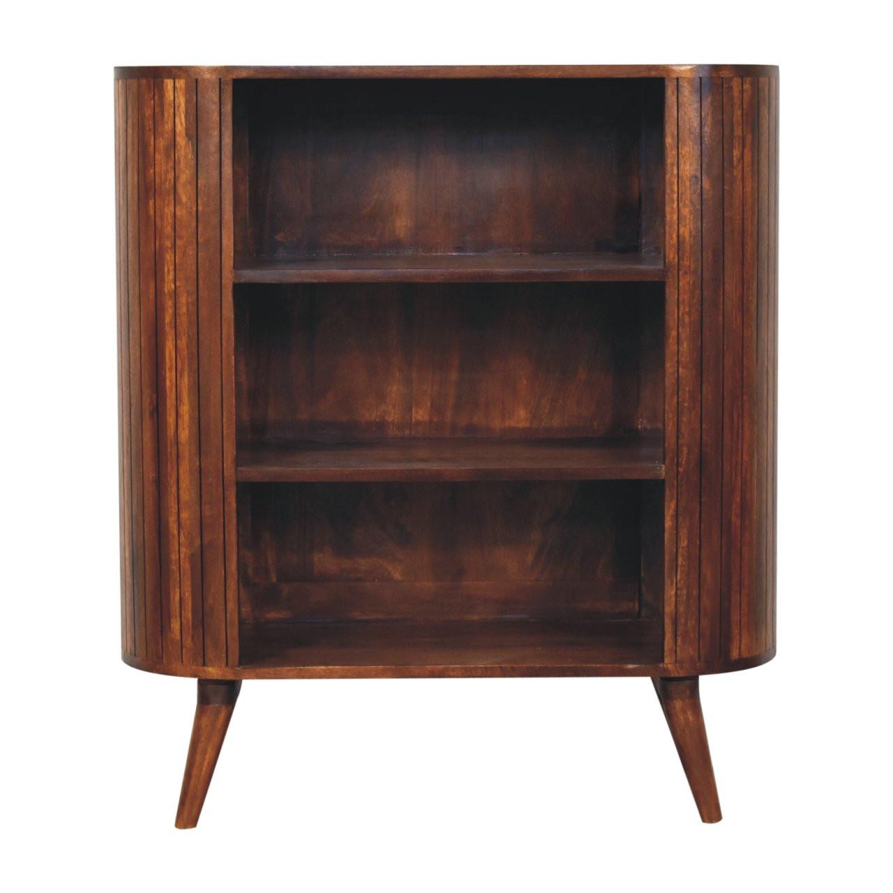SCHRANK Cortez Kastanie Offen, 3 Offene Regale, Dunkelbraun - Dunkelbraun, Mangoholz/Holz (90/100/35cm) - Artisan Furniture
