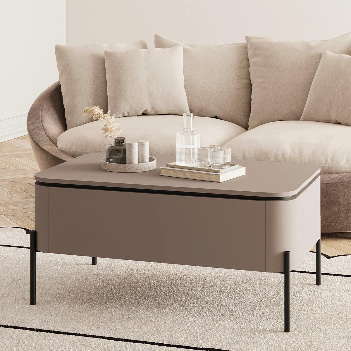 COUCHTISCH Taupe - Taupe, Holzwerkstoff (60/98/46.8cm) - Petits-meubles