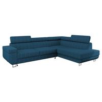 ECKSOFA Fonti Cord, Seite: Rechts - Blau, Holz/Textil (253/188cm) - MIRJAN24