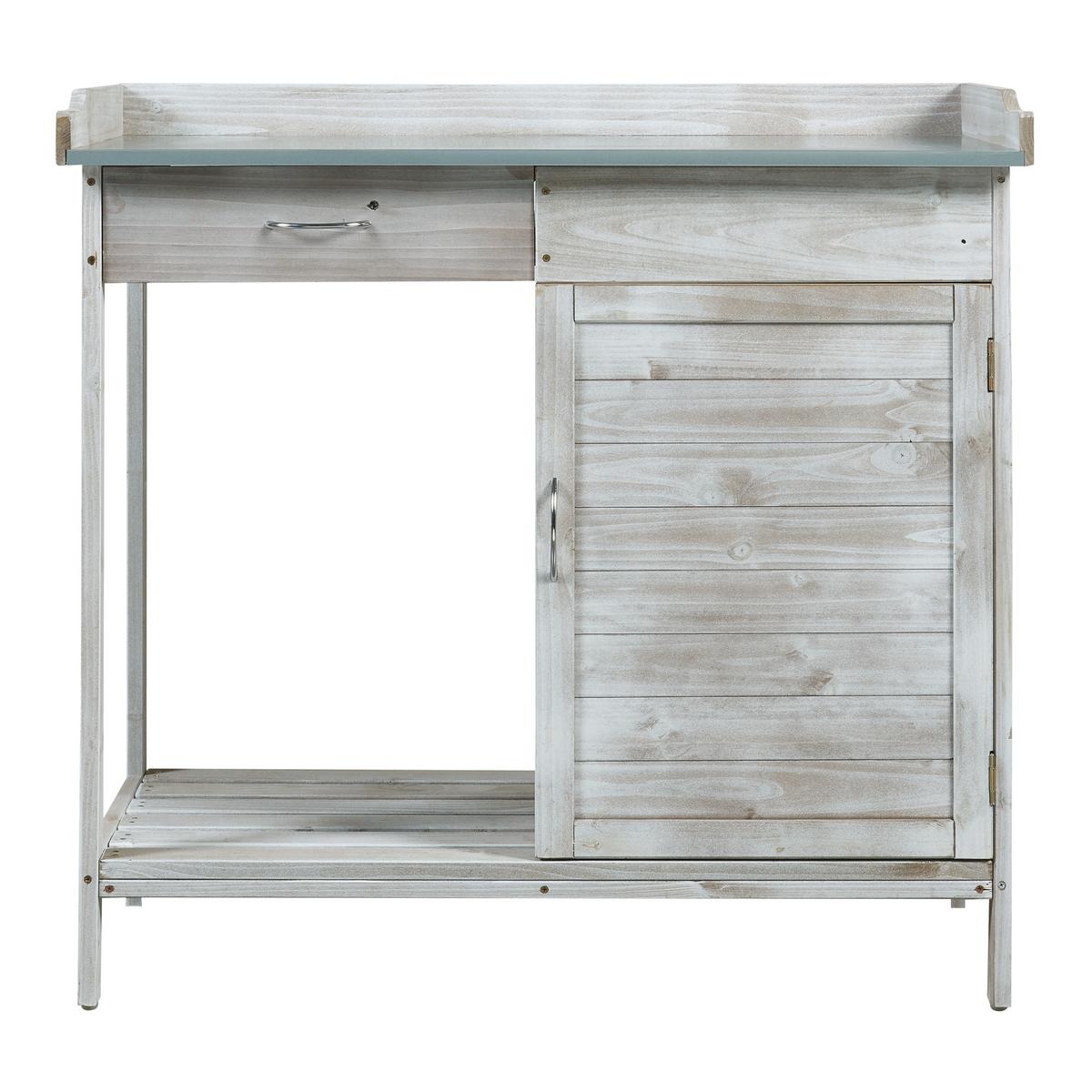 PFLANZTISCH Aliano - Grau, Holz/Metall (48/98/94cm) - casa.pro