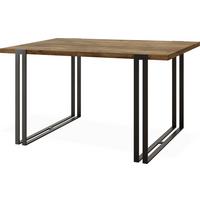 ESSTISCH Marco rechteckig ausziehbar, Lefkas Eiche 120-220/80/76 cm - Alteiche/Schwarz, Holzwerkstoff/Metall (80/220/76cm) - WFL GROUP