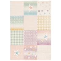 KINDER TEPPICH MAUI KIDS KARO STARS - Rosa, Textil (80/150cm) - Pergamon