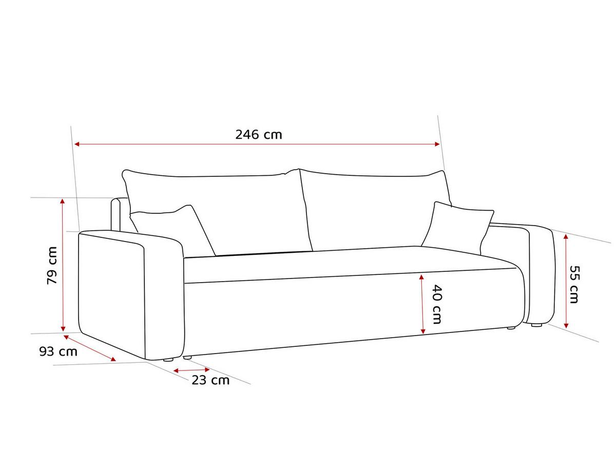 SOFA mit Schlaffunktion, Creme - Creme, Holzwerkstoff (246/79/93cm) - Idohome
