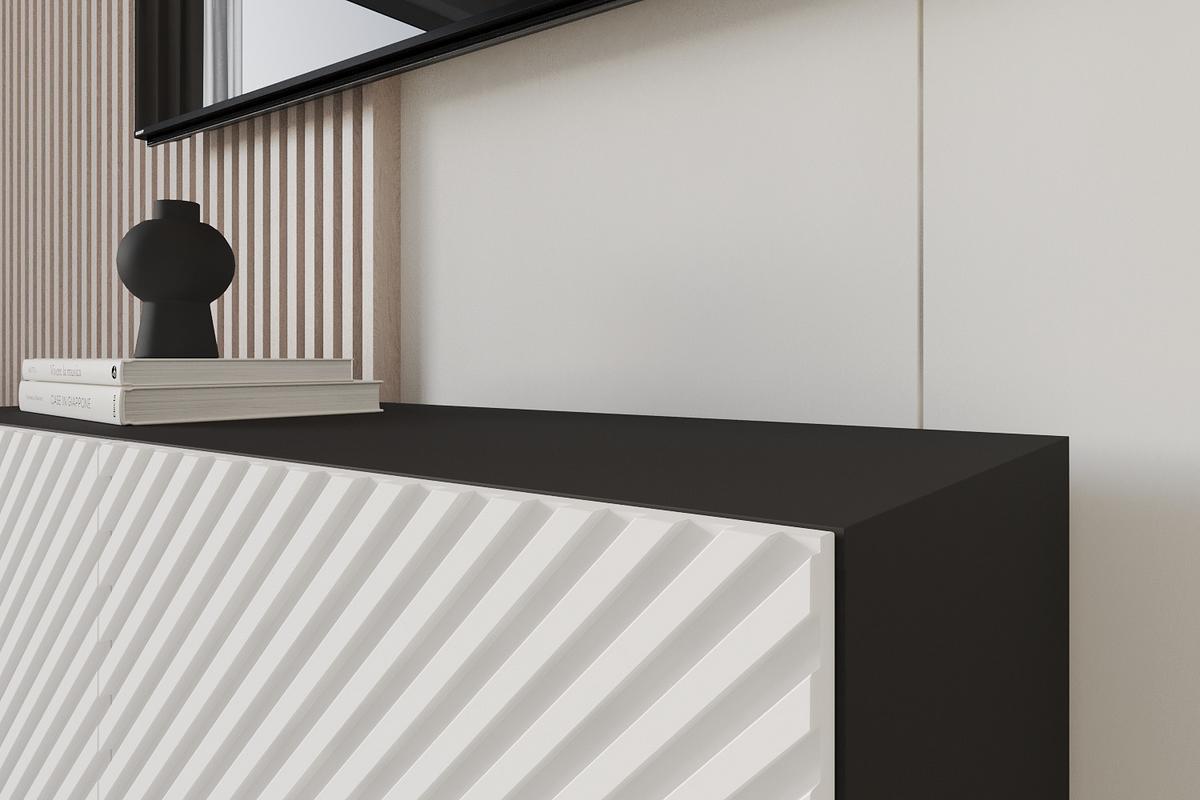 LOWBOARD ZENO-W 100x40x40 cm - Weiß / Katania - Eiche Wotan, Holzwerkstoff (100/40/40cm) - ALTDECOR
