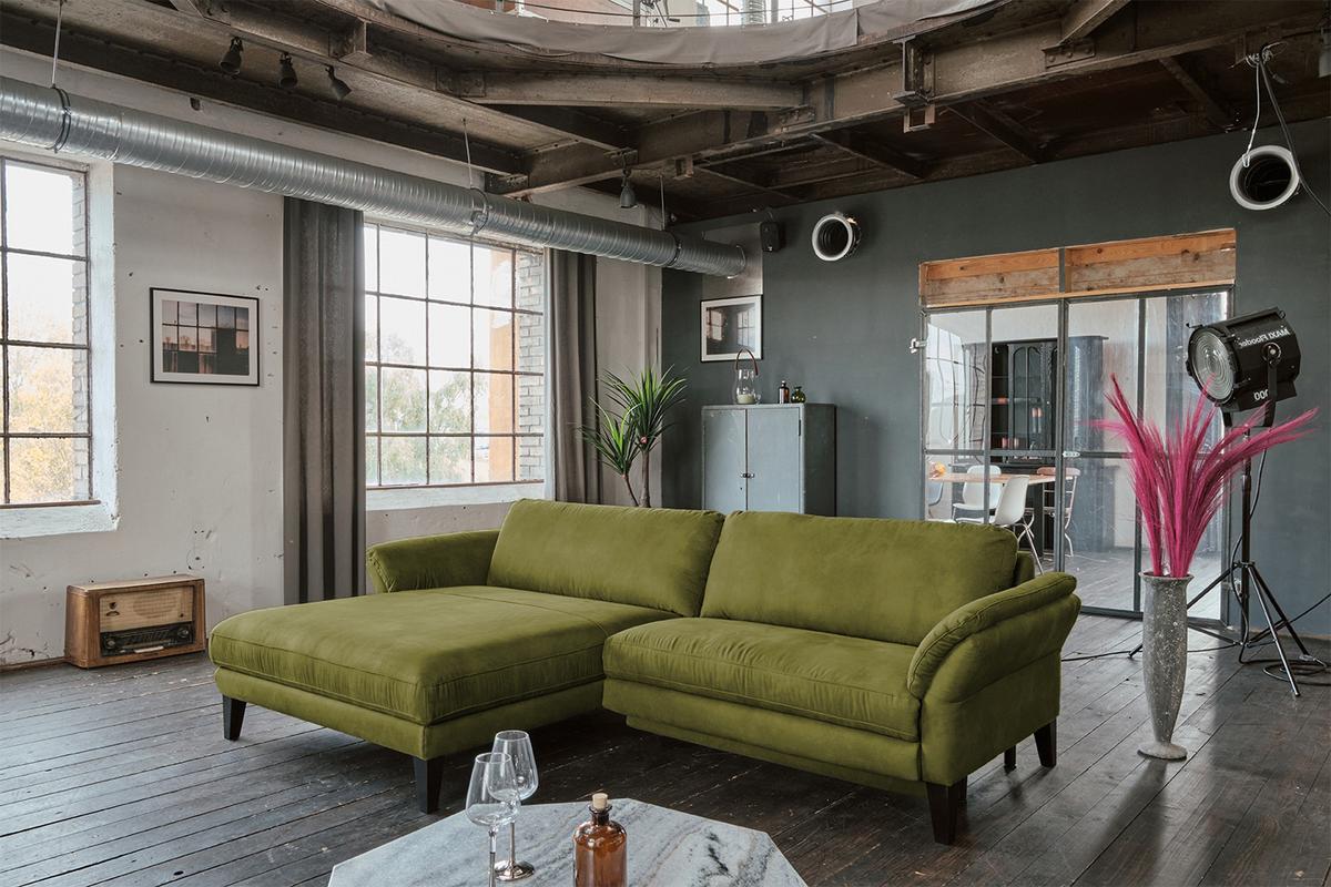 ECKSOFA MIT MOTORISCHER RELAXFUNKTION MALTA Grün Webstoff Relaxfunktion - Schwarz/Grün, Buchenholz/Textil (302/175cm) - KAWOLA
