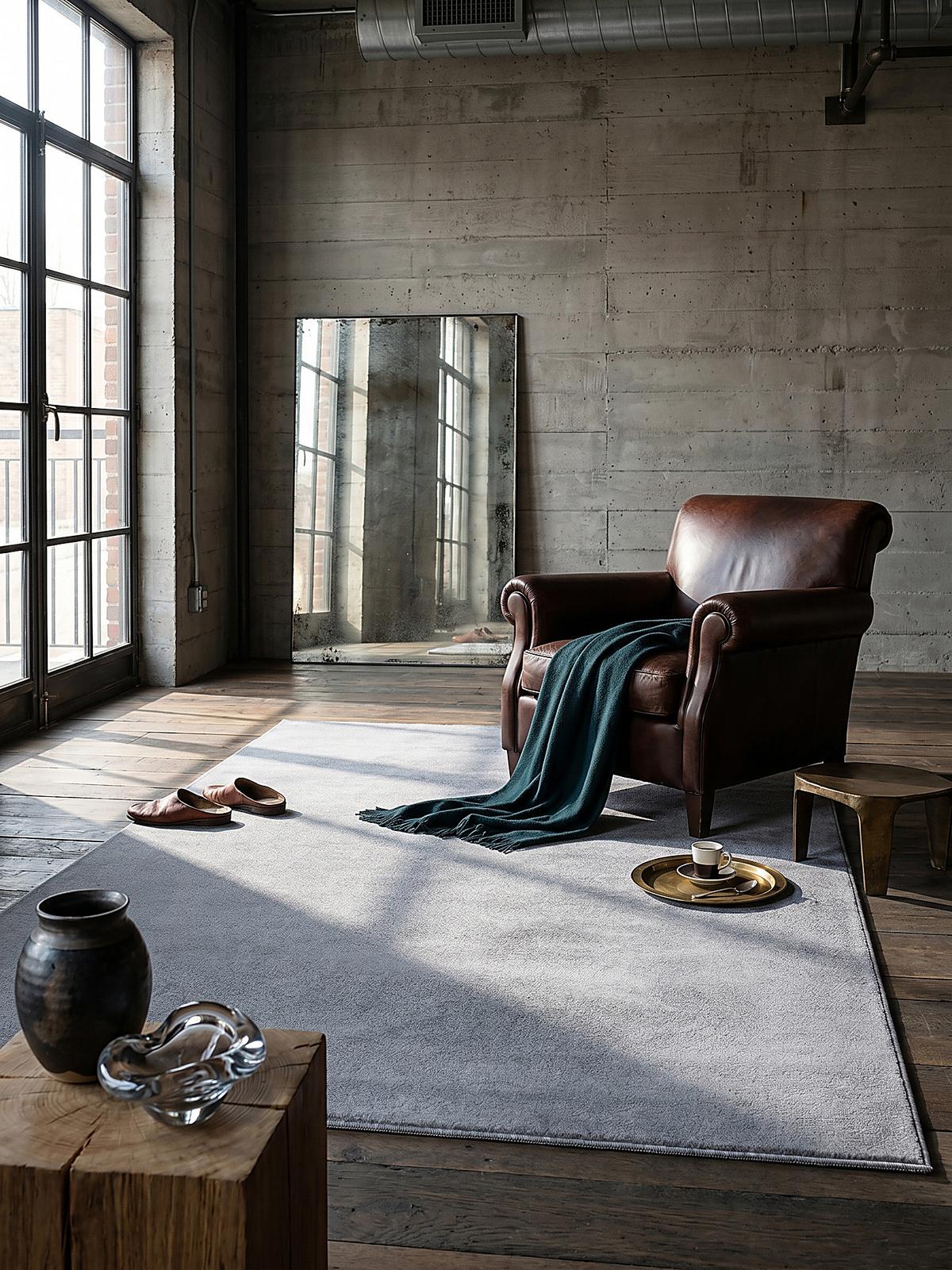 KURZFLORTEPPICH Antirutsch Uni DOUBS Polyester Grau 140 x 200 cm - Grau, Textil (140/200cm) - KADIMA DESIGN