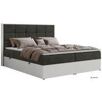 BOXBETT ALVIT 140/200 - Dunkelgrau Velvet - Topper Visco - H4 - Dunkelgrau/Anthrazit, Kunststoff/Textil (140/200cm) - MKS