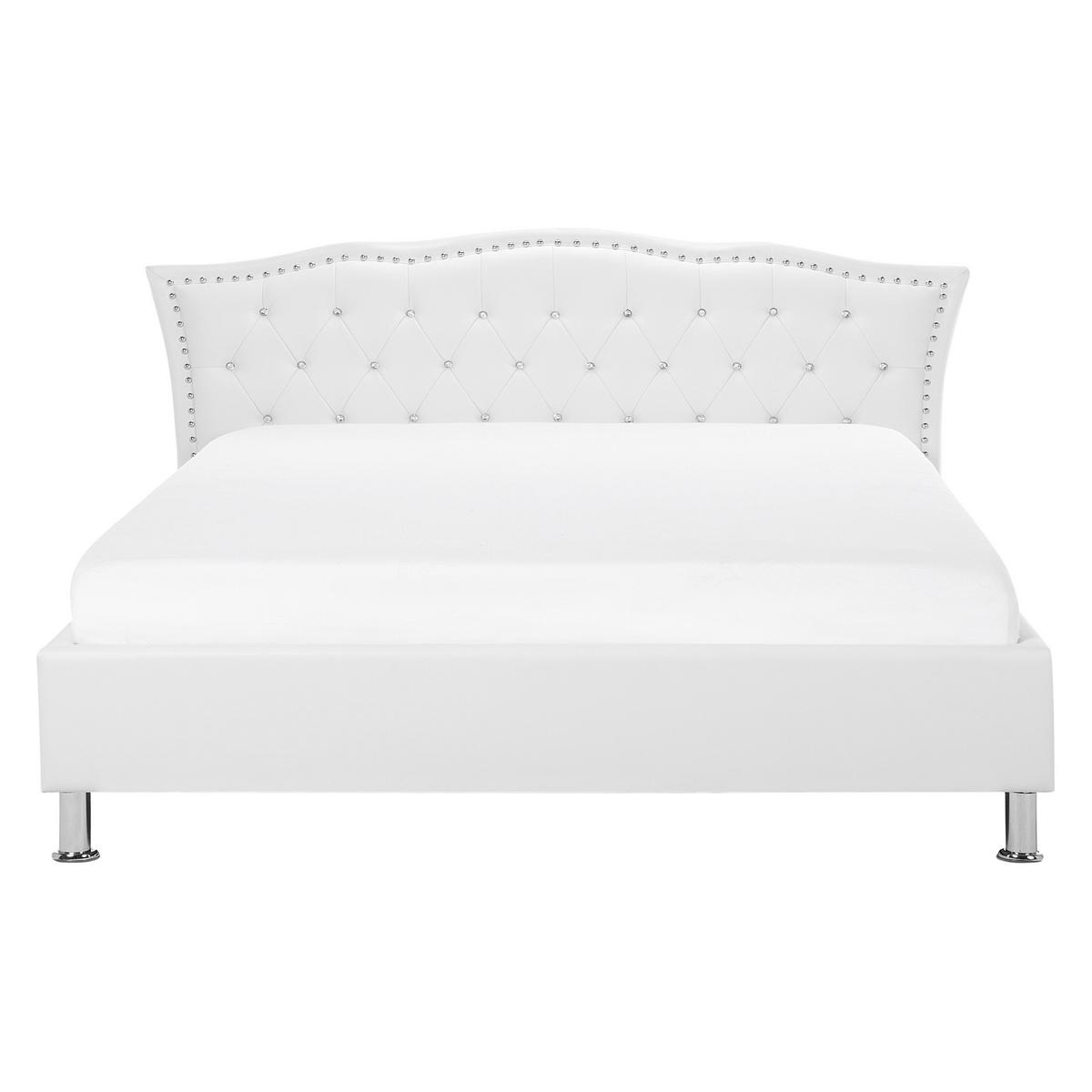 BETT 160/200cm Weiß Metz - Weiß, Textil (160/200cm) - Beliani