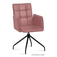 ARMLEHNSTUHL drehbar (6er-Set) Dollie 52x91x60 Schwarz/Rosewood - Dunkelrosa/Schwarz, Kunststoff (60/91/52cm) - 58aufmkessel