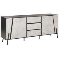 SIDEBOARD mit 2 Türen Grauer Betoneffekt Blackpool - Grau, Holzwerkstoff (177/75/40cm) - Beliani