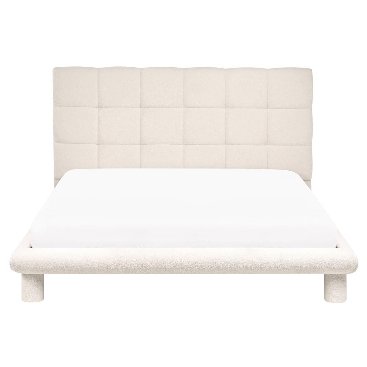 BETT mit Lattenrost 160/200 cm Cremeweiß Cressat - Weiß, Textil (160/200cm) - Beliani