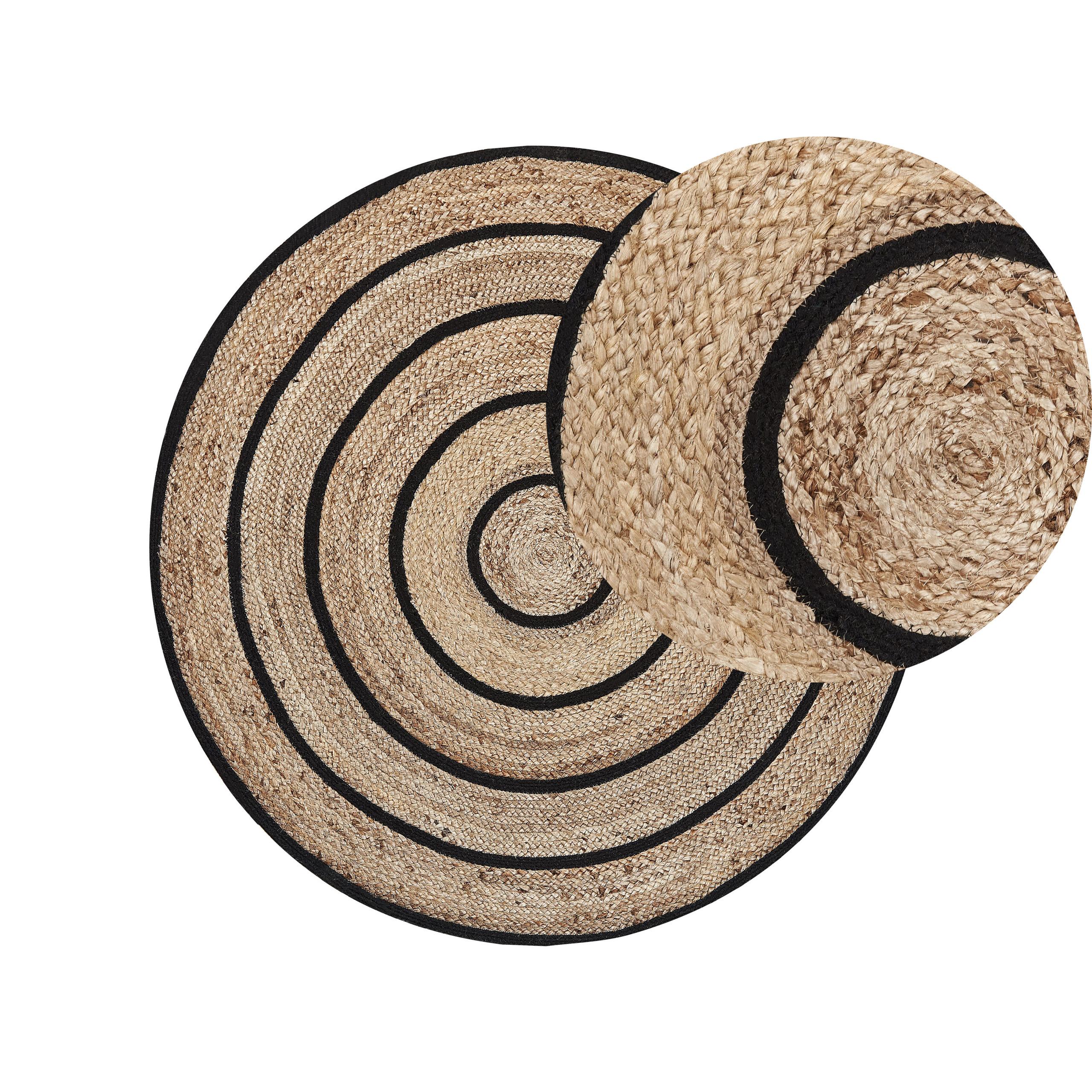 TEPPICH geflochten Bukse 140/140 cm - Beige, Naturmaterialien (140/140cm) - Beliani