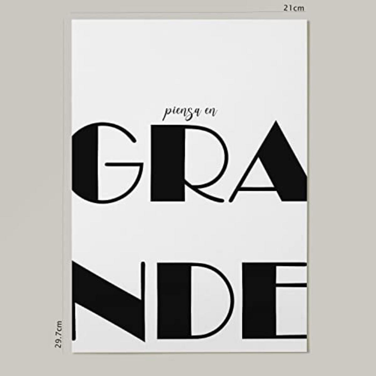 POSTER Set mit 4 Nachdenken TypografieStil A4 Rahmenlos - Klar, Papier (29.7/3cm) - Nacnic